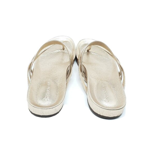 Chocolat Blu Yoyo Sandal Gold Metallic Leather Strappy Flip Flop EU 40 US 9-9.5 - Picture 5 of 9